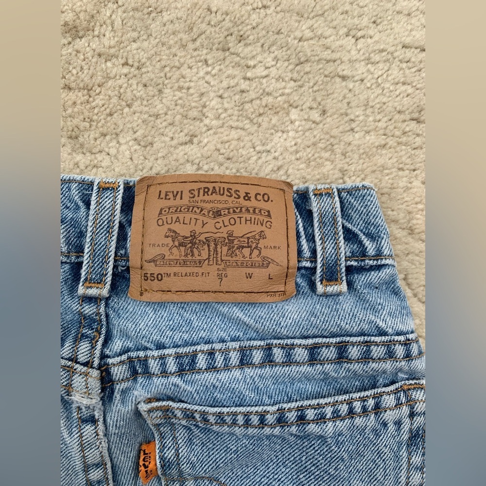 Vintage Little Levi’s Size 7 Orange Tab 550 Denim Jean Shorts - Picture 8 of 8